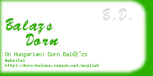 balazs dorn business card